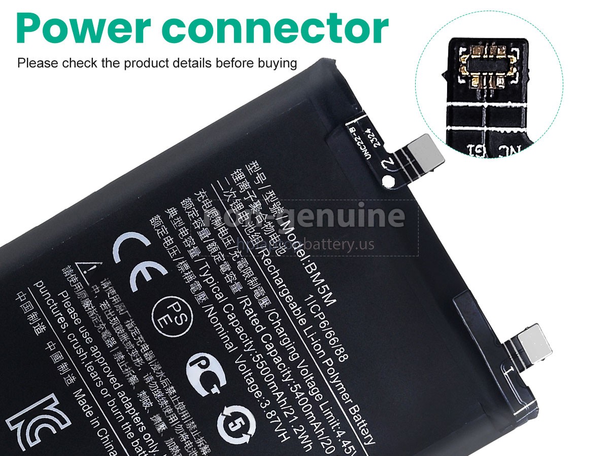 replacement XiaoMi REDMI K60 battery