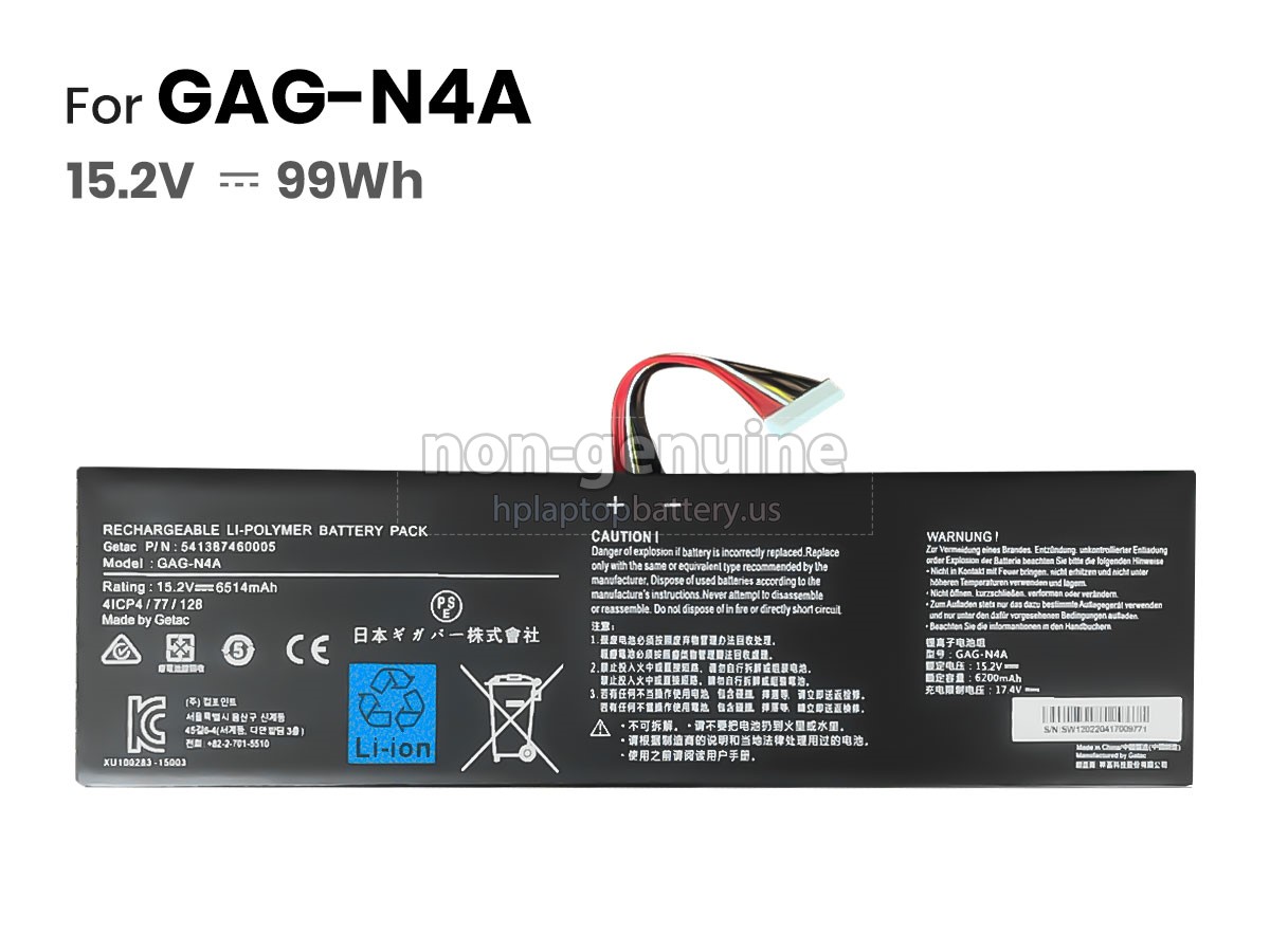 replacement Gigabyte GAG-N4A battery