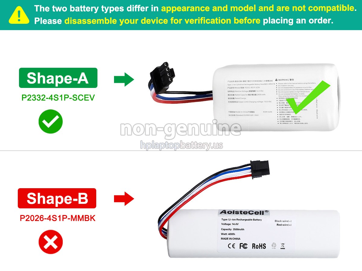 replacement XiaoMi ROBOT VACUUM S20 battery