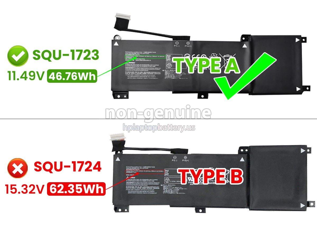 replacement Gigabyte SQU-1723 battery