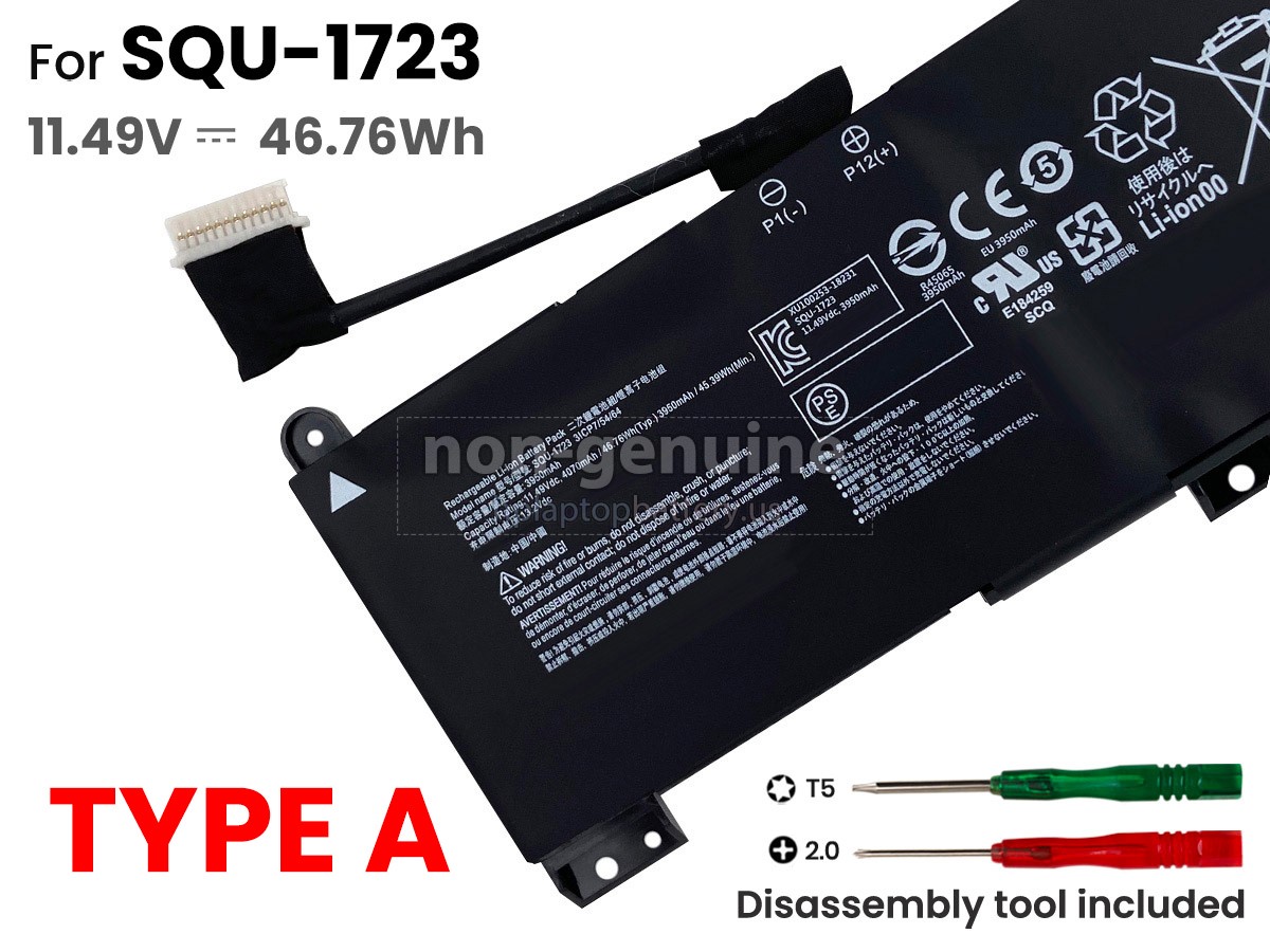 replacement Gigabyte SQU-1723 battery