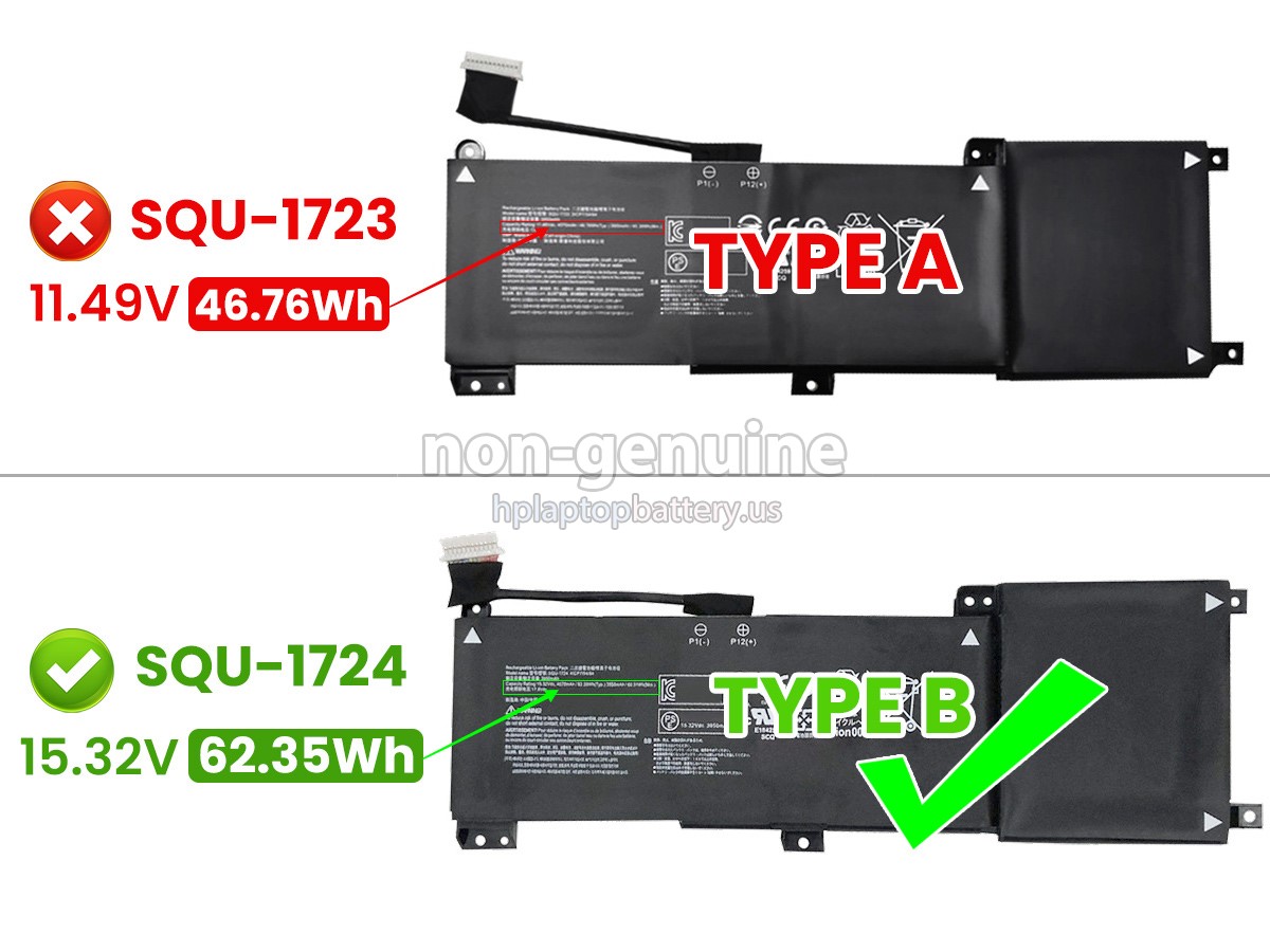 replacement Gigabyte SQU-1723 battery