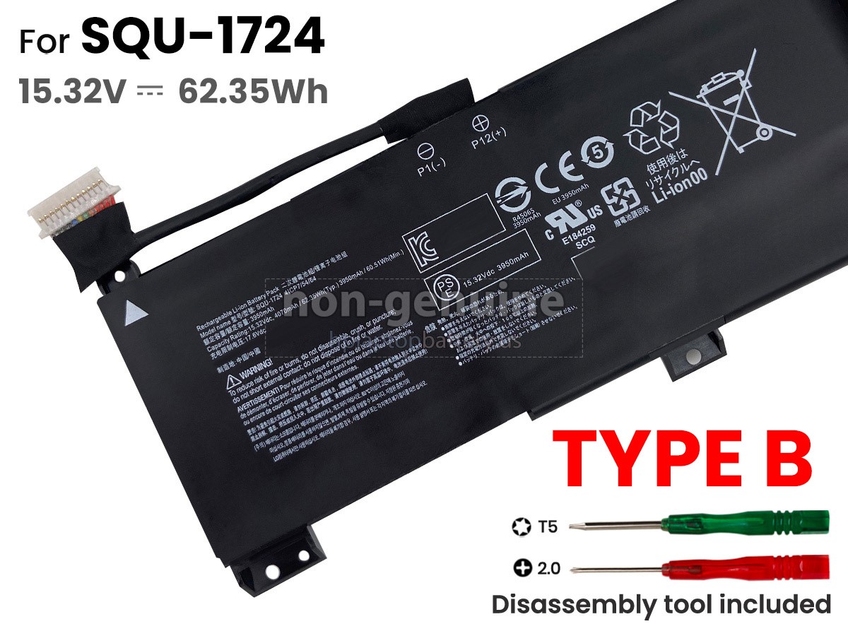 replacement Gigabyte SQU-1723 battery